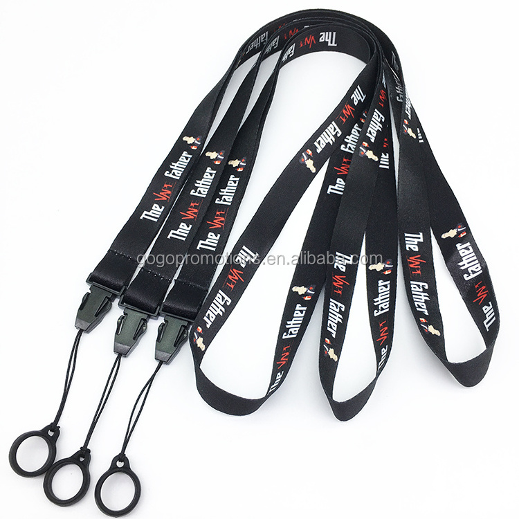 Custom Rope Lanyards by Factory Manufacturer Made from Durable Nylon and Polyester with Rubber Silicon Ring Pen Holder