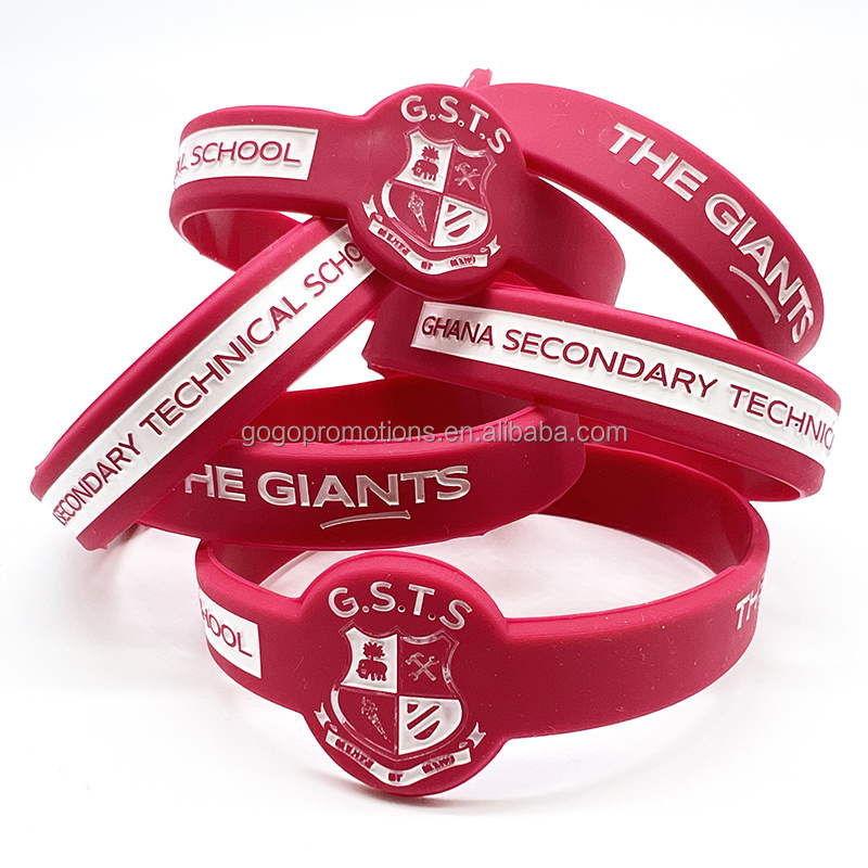 Factory Customised personalized event wrist bands pvc rubber silicone bracelet wristband with logo custom