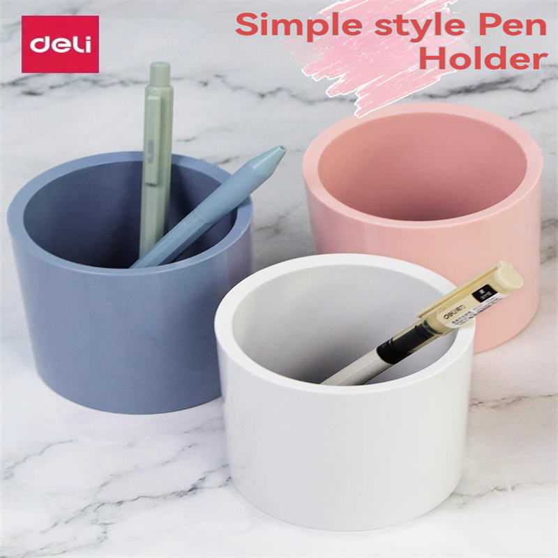 Deli NS023 Newsai pen holder is simple and creative and fashionable office desktop stationery storage thickened solid color pen