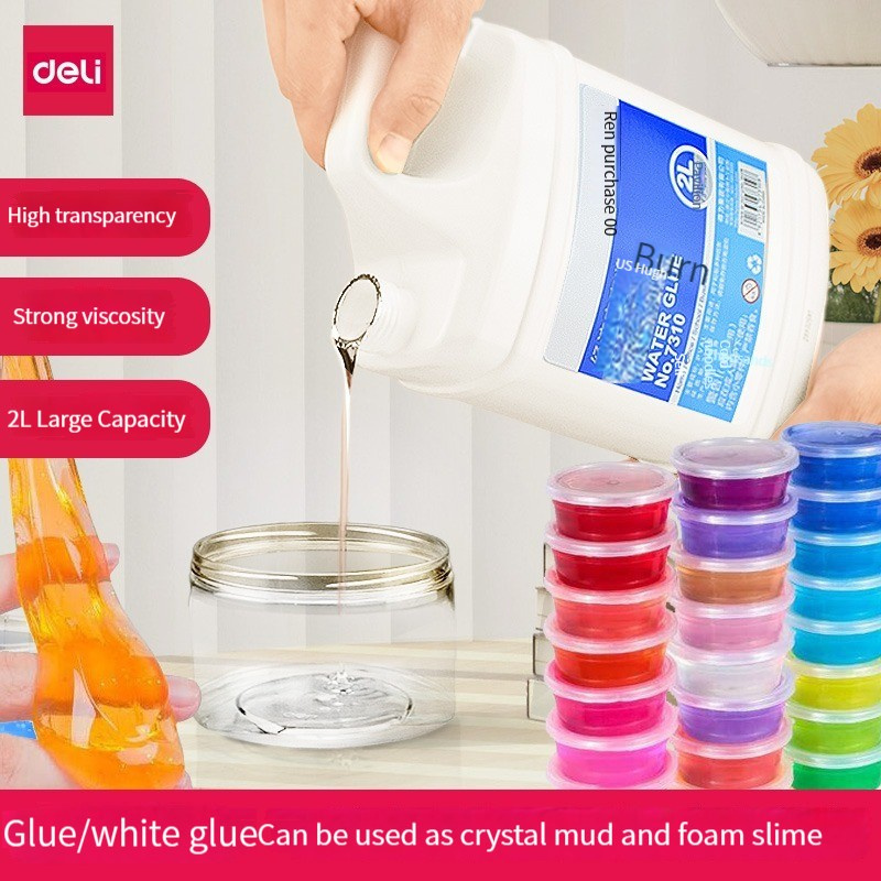 Deli 7310 glue large barrel handmade liquid transparent glue DIY make mud material with glue