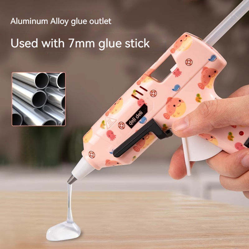 Deli DL5044 Tool Hot Melt Glue Gun Kindergarten Small Glue Gun Children's Handmade Household High Adhesion Super Glue Stick Hot