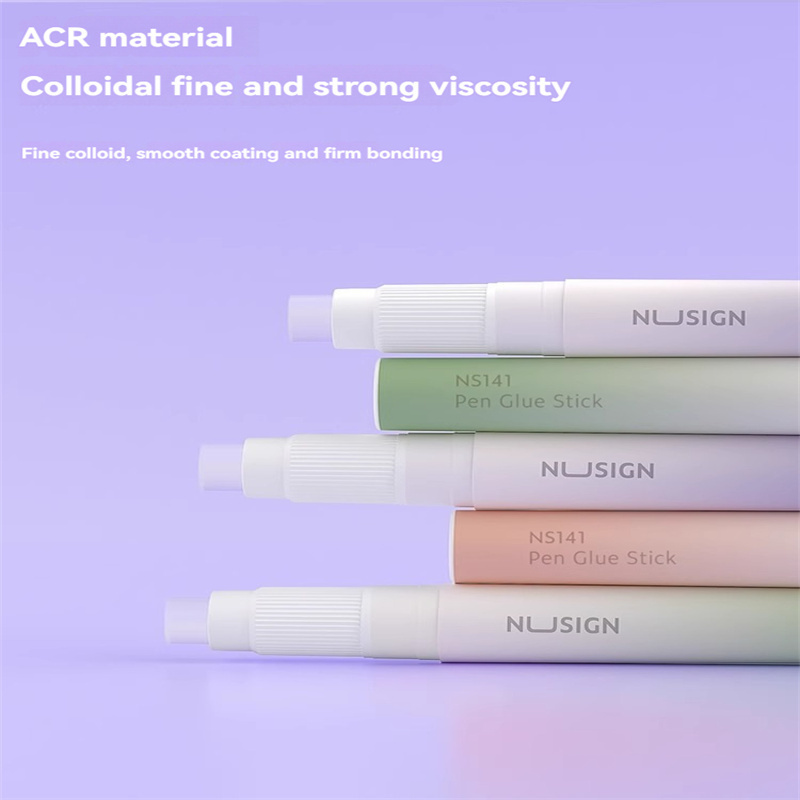 Deli NS141 pen type solid glue purple 1 glue pen strong high viscosity pen shaped glue stick jelly replaceable rubber core