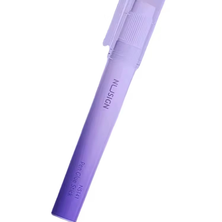 Deli NS141 pen type solid glue purple 1 glue pen strong high viscosity pen shaped glue stick jelly replaceable rubber core