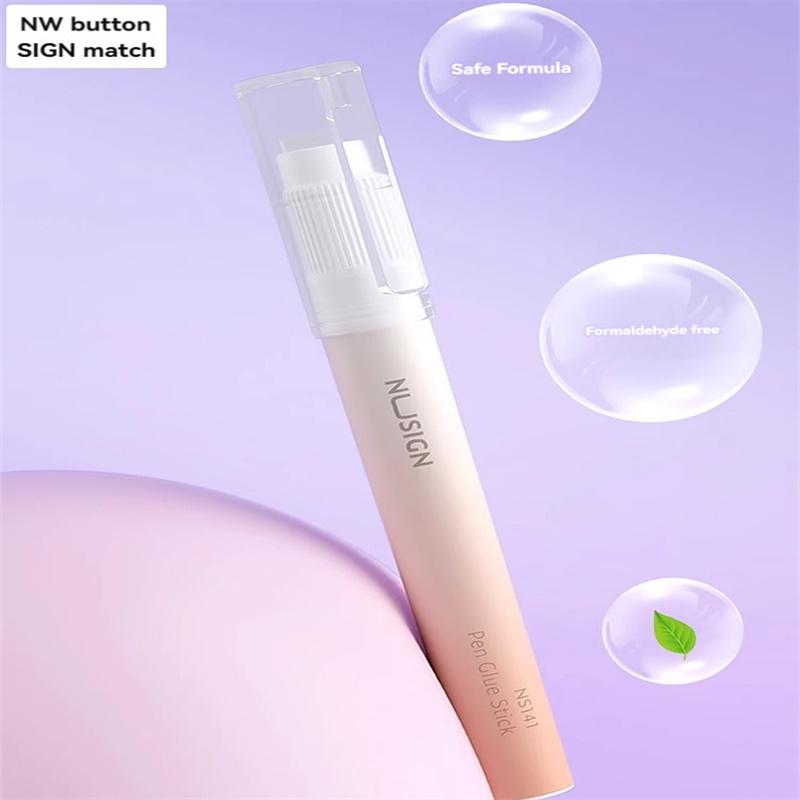 Deli NS141 pen type solid glue purple 1 glue pen strong high viscosity pen shaped glue stick jelly replaceable rubber core