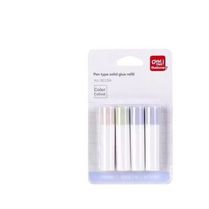 Deli 9629 Pen Solid Glue Replacement Cores 4 strong high viscosity pen shaped glue sticks jelly replaceable rubber cores