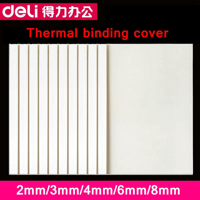 Deli 3864 10PCS/LOT thermal binding cover A4 Glue binding cover 2mm (9-15 pages) thermal binding machine cover