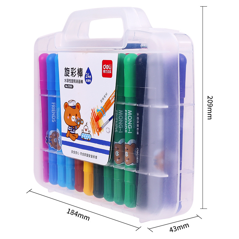 Deli 72105 high quality Oil Stick Crayon Kids Colorful Stick DIY Painting  Washable paint sticks oil pastels