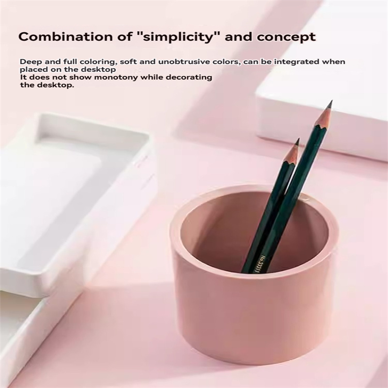 Deli NS023 Newsai pen holder is simple and creative and fashionable office desktop stationery storage thickened solid color pen