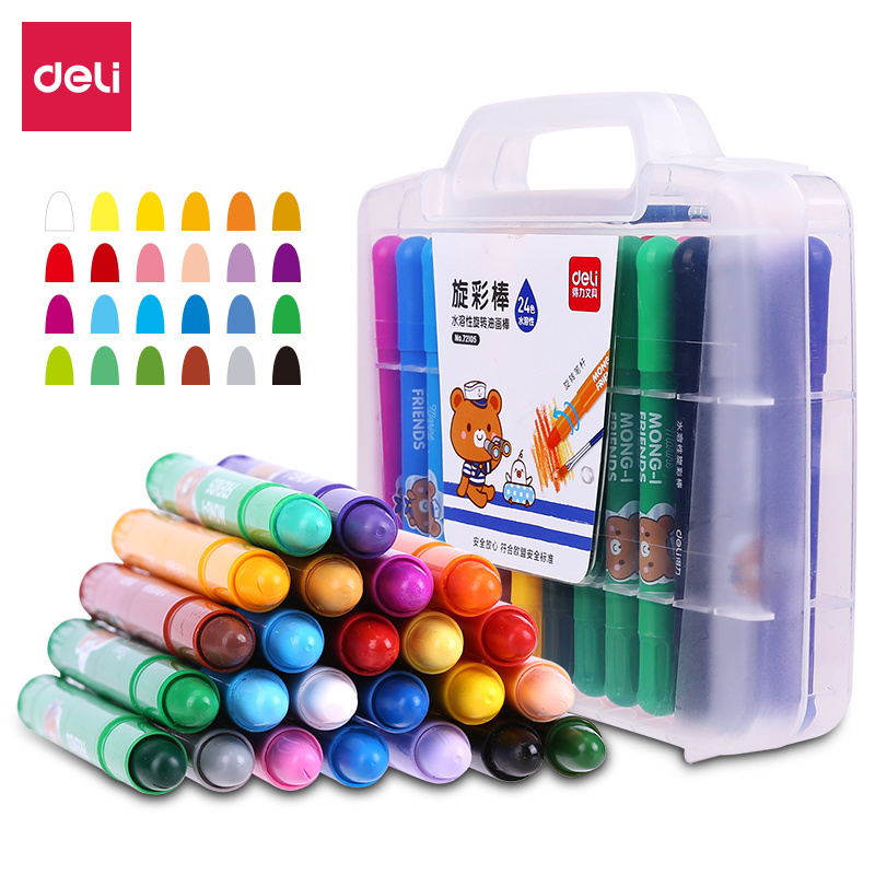 Deli 72105 high quality Oil Stick Crayon Kids Colorful Stick DIY Painting  Washable paint sticks oil pastels