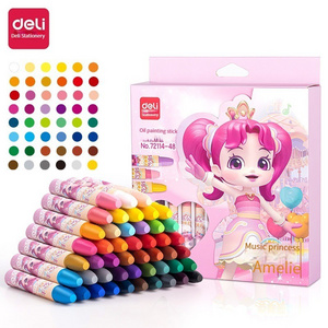 Deli 72114 Water soluble oil painting stick children's crayons are not dirty hands easy to wash kindergarten baby brush dazzling