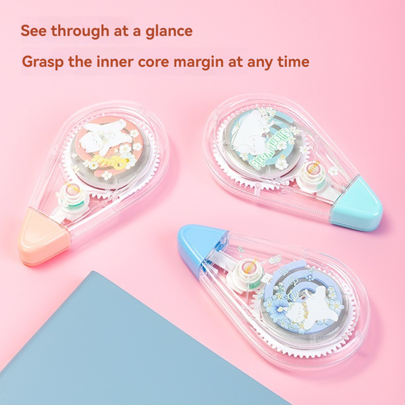 Deli VR129 blue Cute cartoon pattern 40m correction tape for students Rebound silent correction tape 96pcs Per Carton Set