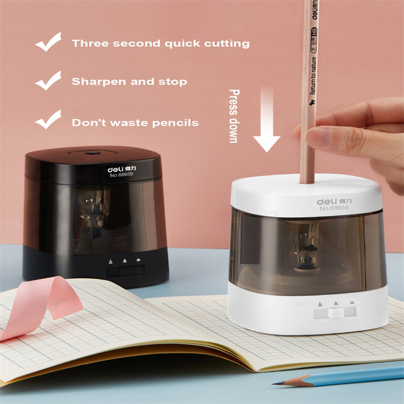 Deli 68658 68659 Electric pencil sharpener Korea style Pencil sharpener AA battery USB power sharpener