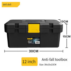 Deli Toolbox DL432912 Household Hardware Toolbox Drop Resistant Plastic Portable Electrician Storage Box Large Capacity Car Box