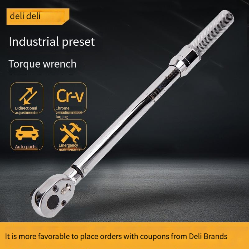 Deli  DLYN-150450 Preset Torque Wrench, Adjustable Auto Repair Tool Tire Spark Plug Torque Wrench