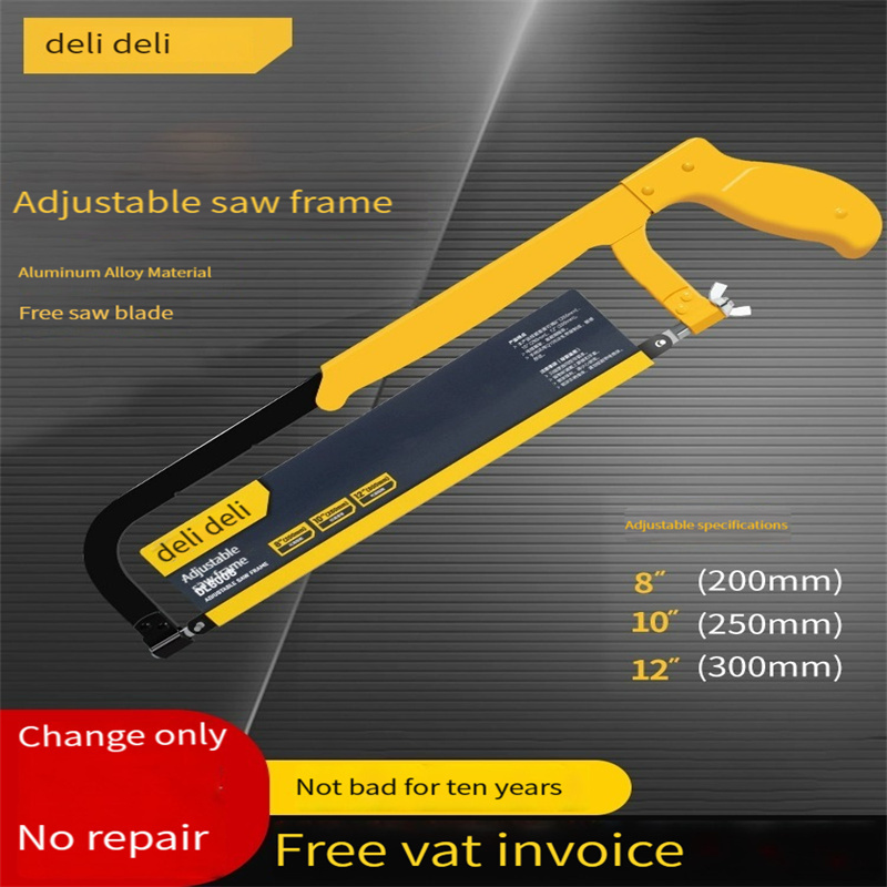 Deli DL6008 hacksaw home small handheld saw iron artifact mini handmade metal saw bow