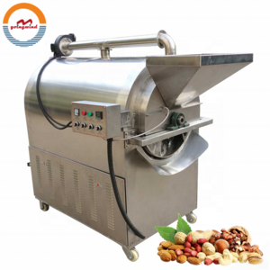 Automatic commercial nut roasting machine best industrial electric gas dry nuts rotary drum roaster oven low price for sale