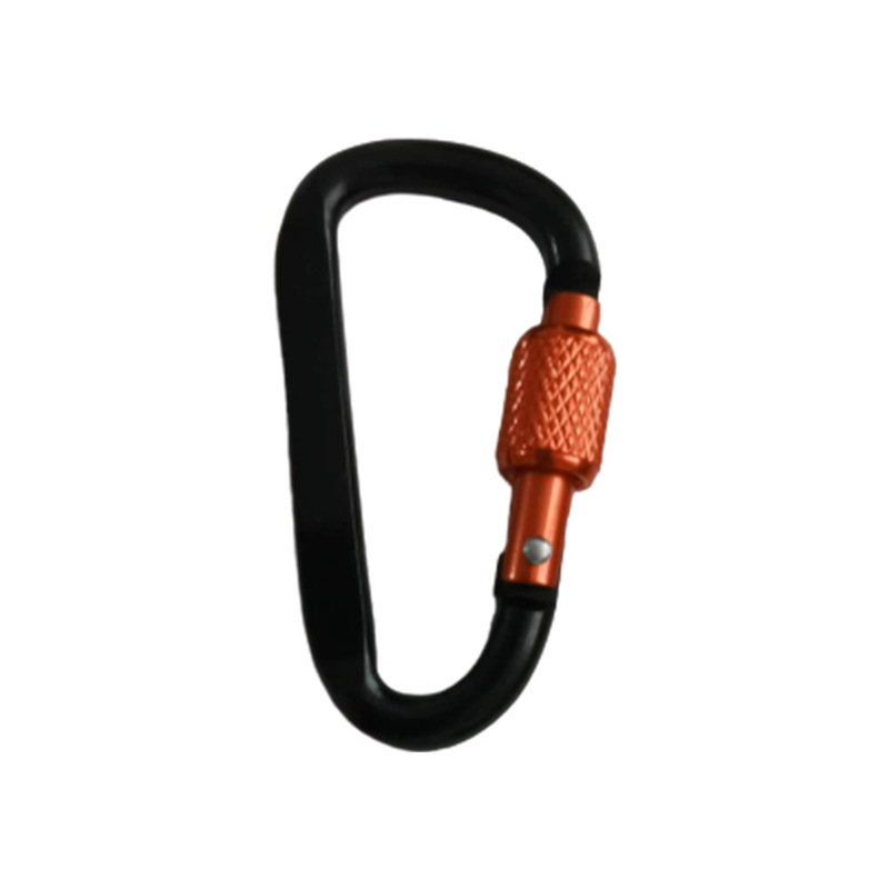 Factory HOT sale Custom lock carabiner D Shaped keychain hook Aluminum alloy carabiner for keychain bag kettle