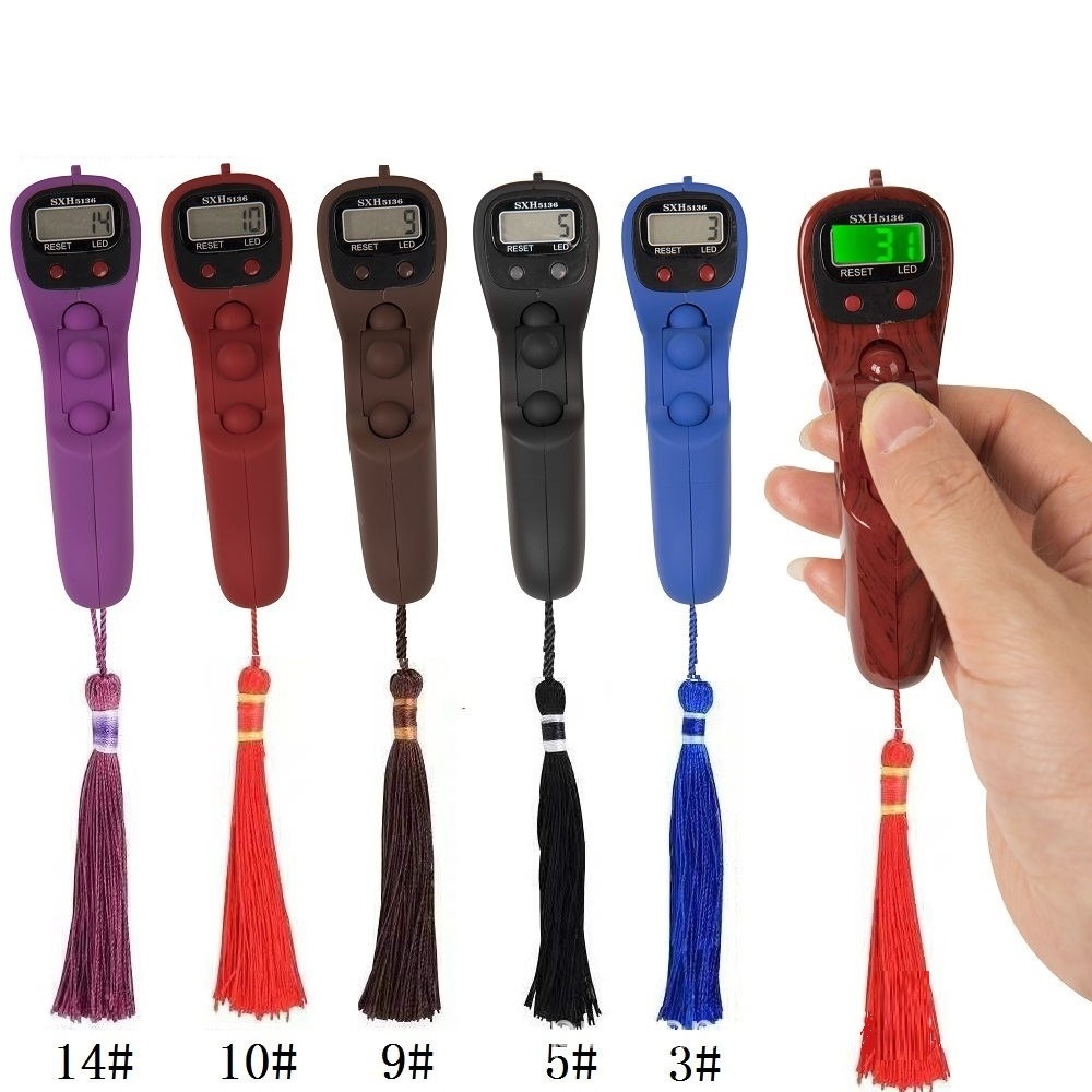 Factory wholesale Muslim LED finger Tasbih Digital Tally Counter electronic rosary counter 10 colour hand tasbeeh Beads counter