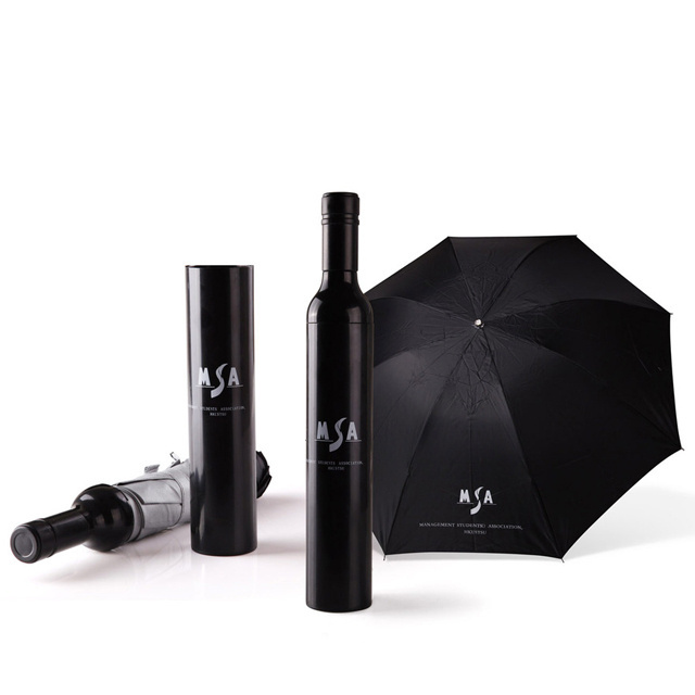 Cheap Price 3 Folding Custom Logo Printing Promotional Wine Bottle Umbrella