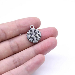 1.8*1.4cm Jerusalem Cross Pendant 15mm Religious Catholic Jewelry Making Silver Alloy Pendant