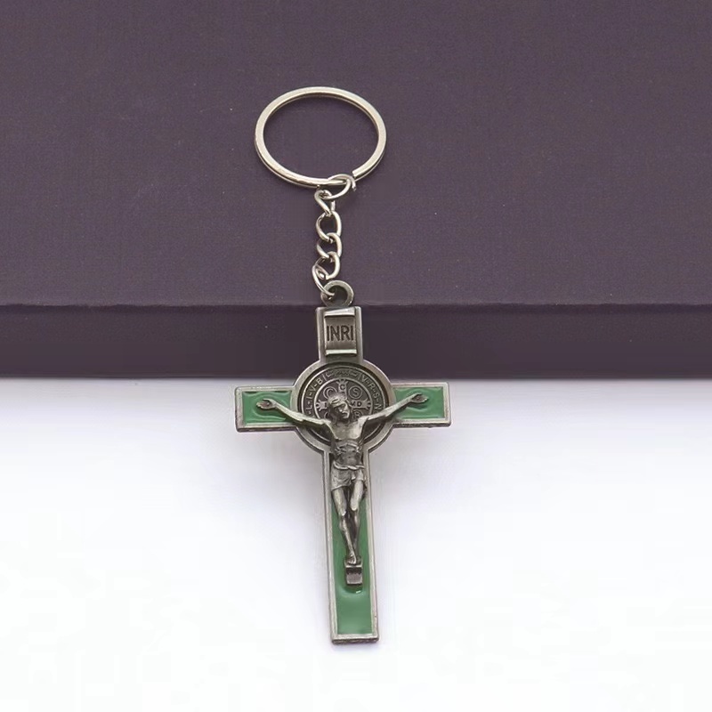 Catholic Christian Jesus Key Ring Car Keychains Women Men Gift Charms Handbag Pendant Cross KeyChains