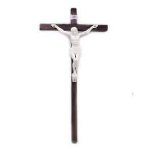 11*21cm Church Wall Hanging Home Decoration Pray Alloy Crucifix silver Plated ODM Big Wood Cross