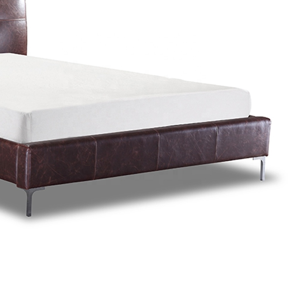 Nordic Cheap Modern Half Moon Leather Set Boxspring King Size Bed