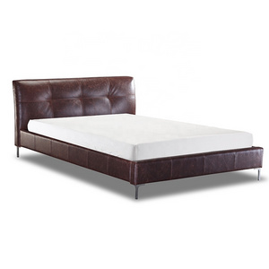 Nordic Cheap Modern Half Moon Leather Set Boxspring King Size Bed