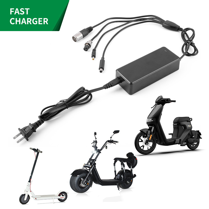 Multi plug connector 54.6v 2a electric scooter bike battery charger for 48V 13S lithium battery pack