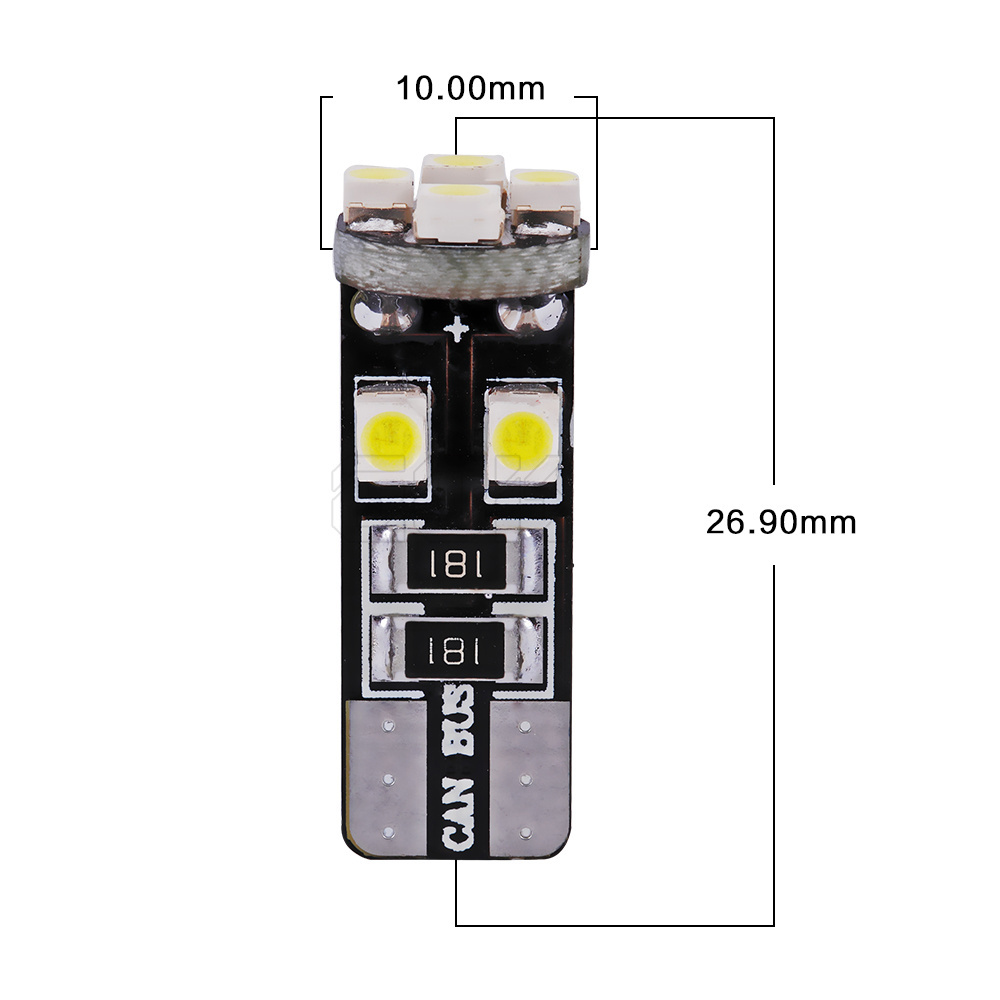 T10 8smd 3528 1210 Led Canbus No Obc Error 12v 24v Lamp depo auto lamp 194 168 W5w T10 Led Canbus Interior light Bulb White