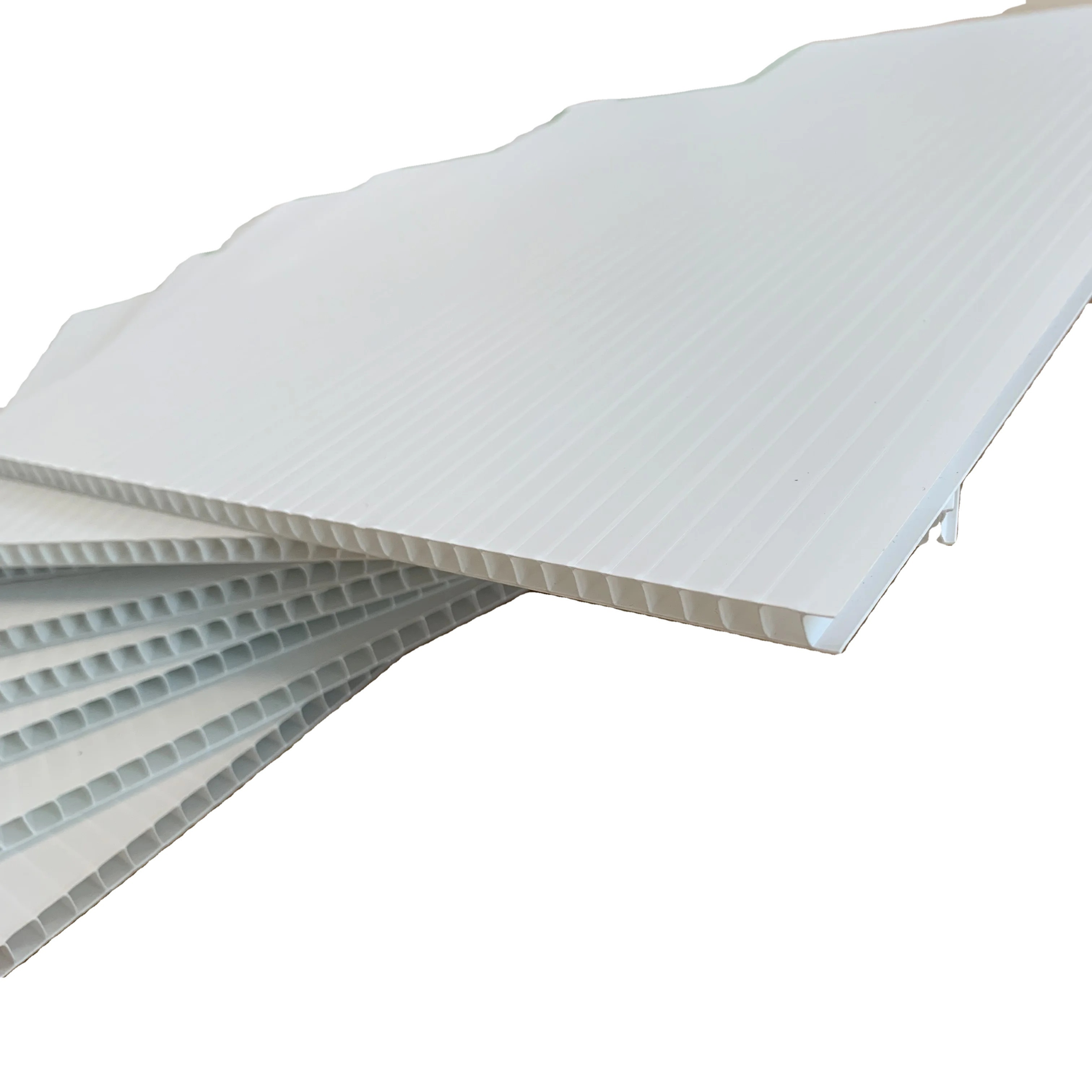 Recycled Wavy White Corrugated Plastic Roofing Sheets 4x8 Honeycomb Core Panel PP Hollow Board