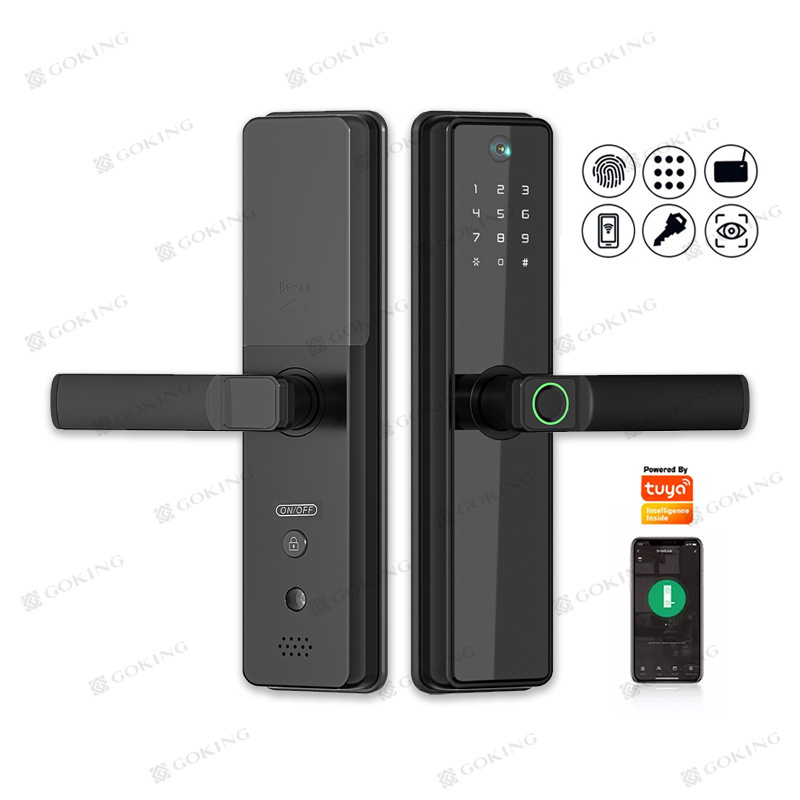 Goking tysh tuya smart digital fingerprinting lock with camera wifi electronic touch keypad door lock fingerprint for safe