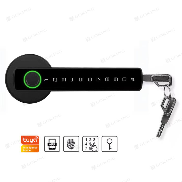 Goking Digital Handle TUYA App Smart Home Lock Airbnb Apartment Hotel Door Lock Keyless PIN Code Lock Biometric Fingerprint Ble