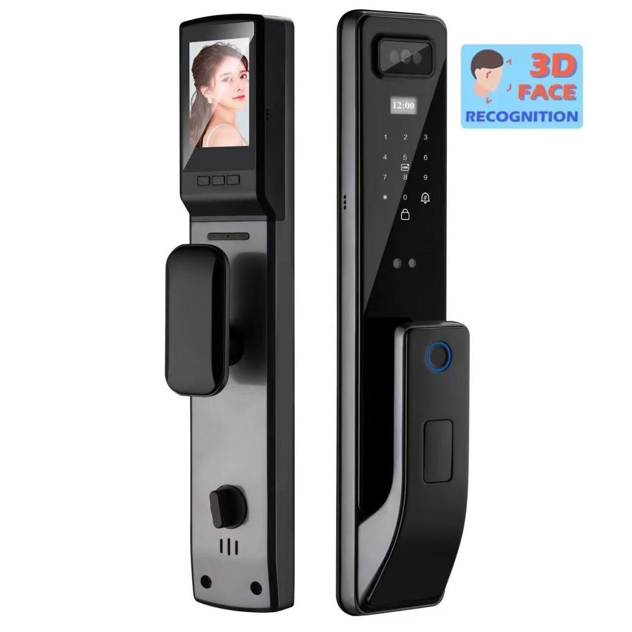 Goking automatic fingerprint digital safe door lock for home smart 3D face recognition exterior door lock outdoor furniture