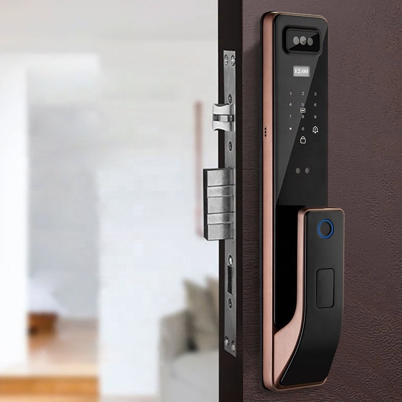 Goking automatic fingerprint digital safe door lock for home smart 3D face recognition exterior door lock outdoor furniture