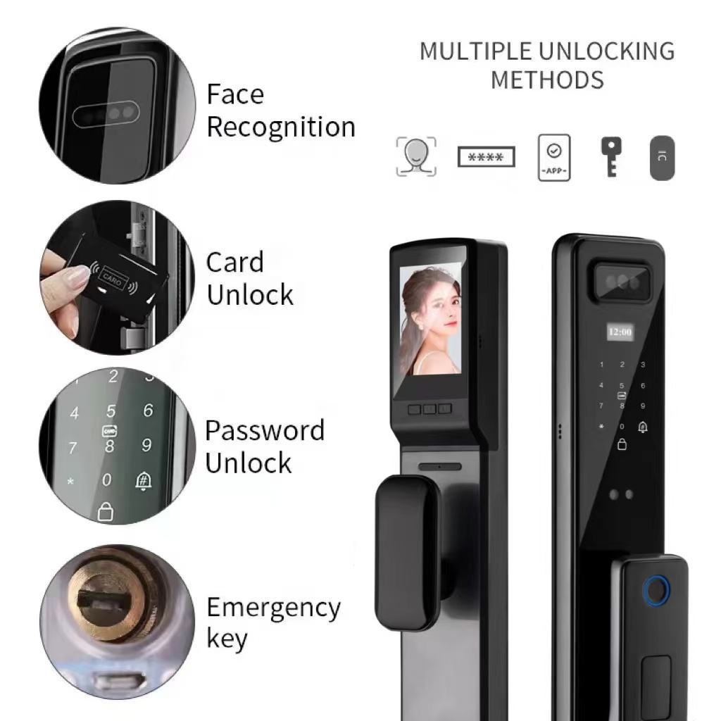 Goking automatic fingerprint digital safe door lock for home smart 3D face recognition exterior door lock outdoor furniture