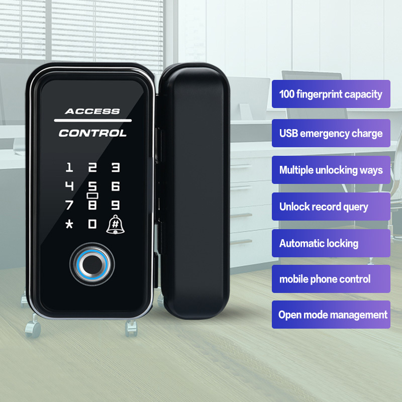 Goking electric bolt lock swing glass door digital safe door lock keyless entry commercial metal frameless lock