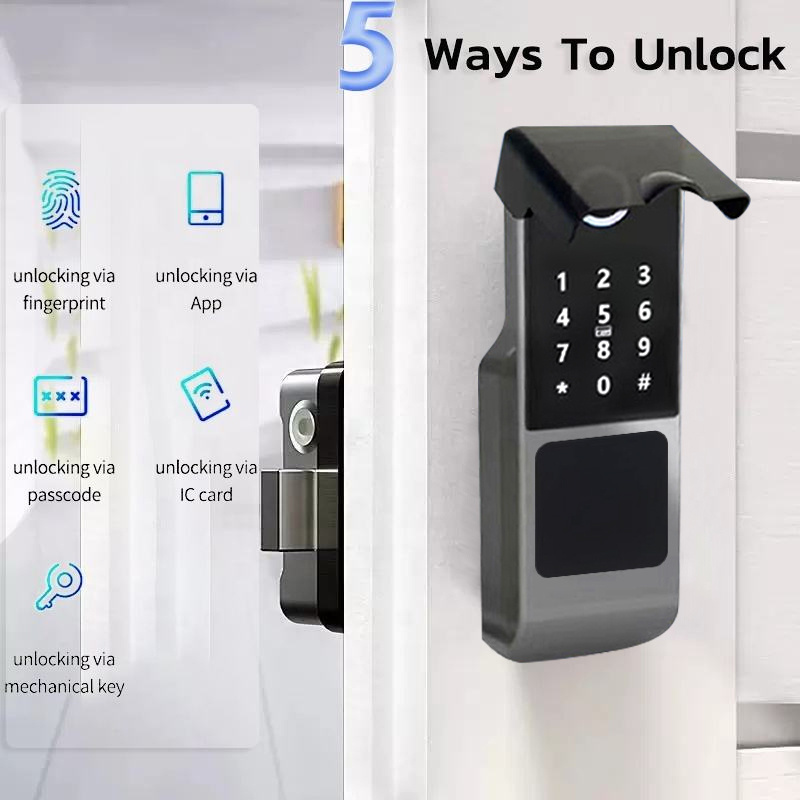 Goking IP66 waterproof mechanical keyless gate lock swing electric tuya remote control smart door lock outdoor