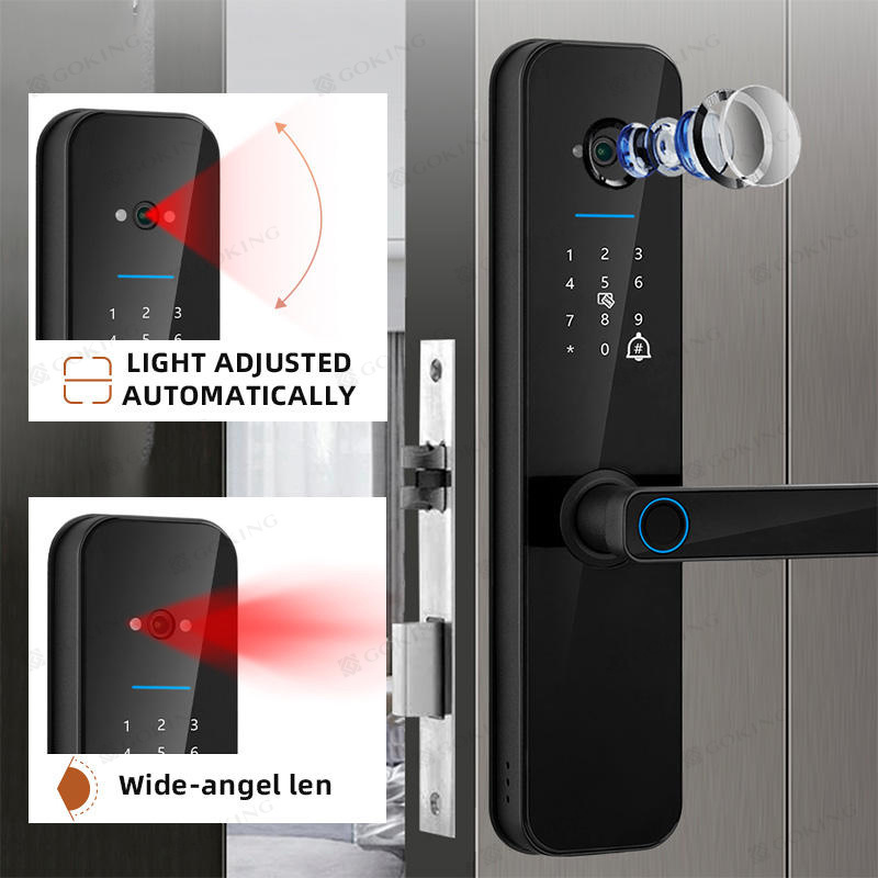 Goking Digital Cerradura Inteligente Smart Combination Electronic Biometric Fingerprint Lock With Camera Smart Lock Tuya Wifi