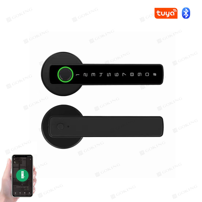 Goking Tuya Ble Lock App Remote Control Smart Door Electronic Lock Fingerprint Door Handle Digital Keyless Bedroom Lock Password