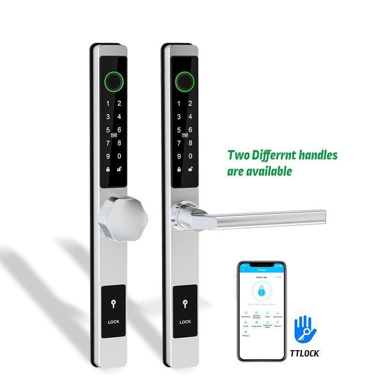 GOKING anti-theft sliding door security lock with handle biometric fingerprint digital keypad IP65 waterproof outdoor smart lock