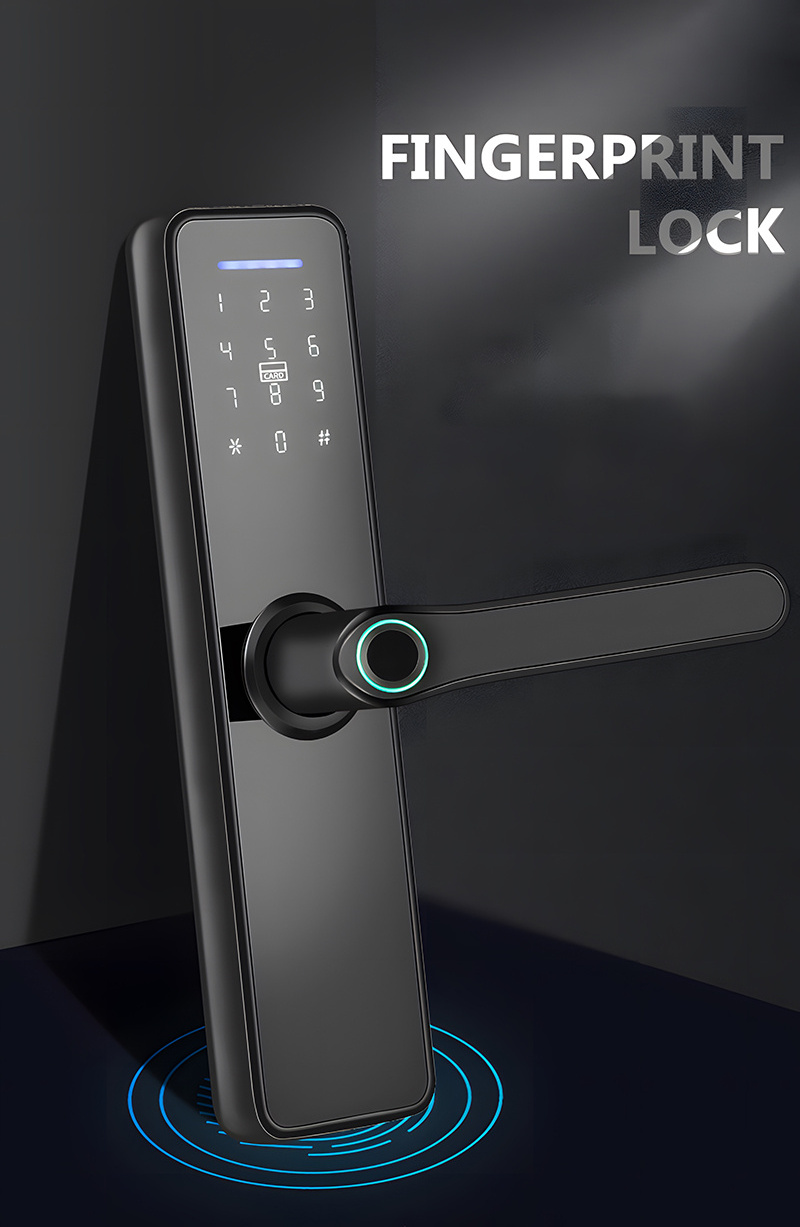 Goking Safety Ble Cheap Ttlock Lock Smart Digital Front Door Handle Electronic Fingerprint Tuya App Home Remote Lock Bluetooth