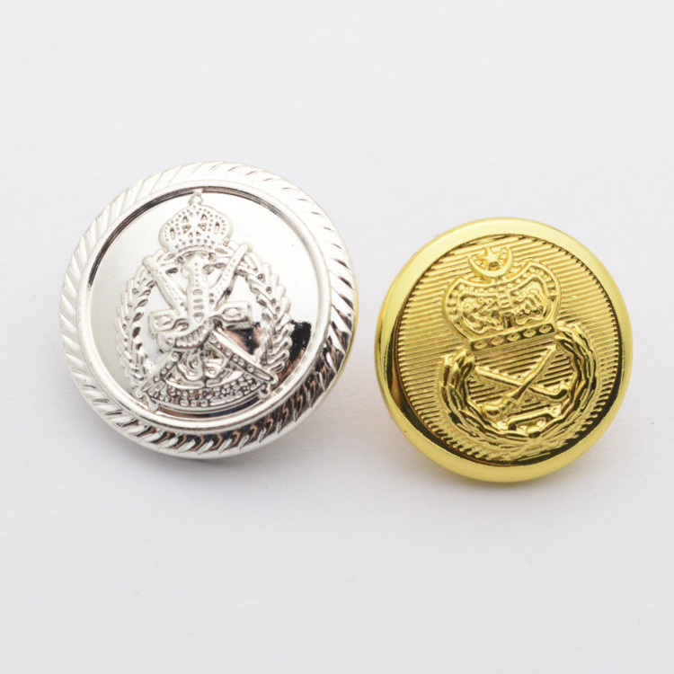 Silver Customized Brass buttons for uniform clothing