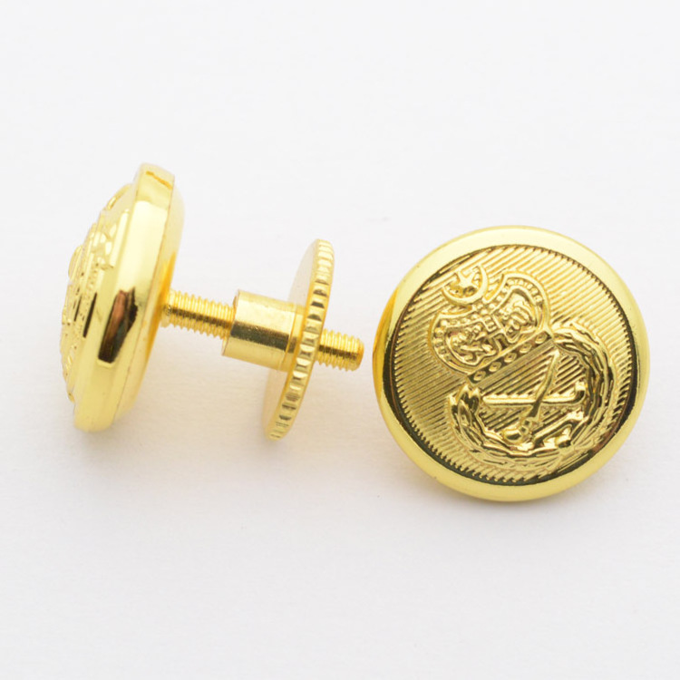 Silver Customized Brass buttons for uniform clothing