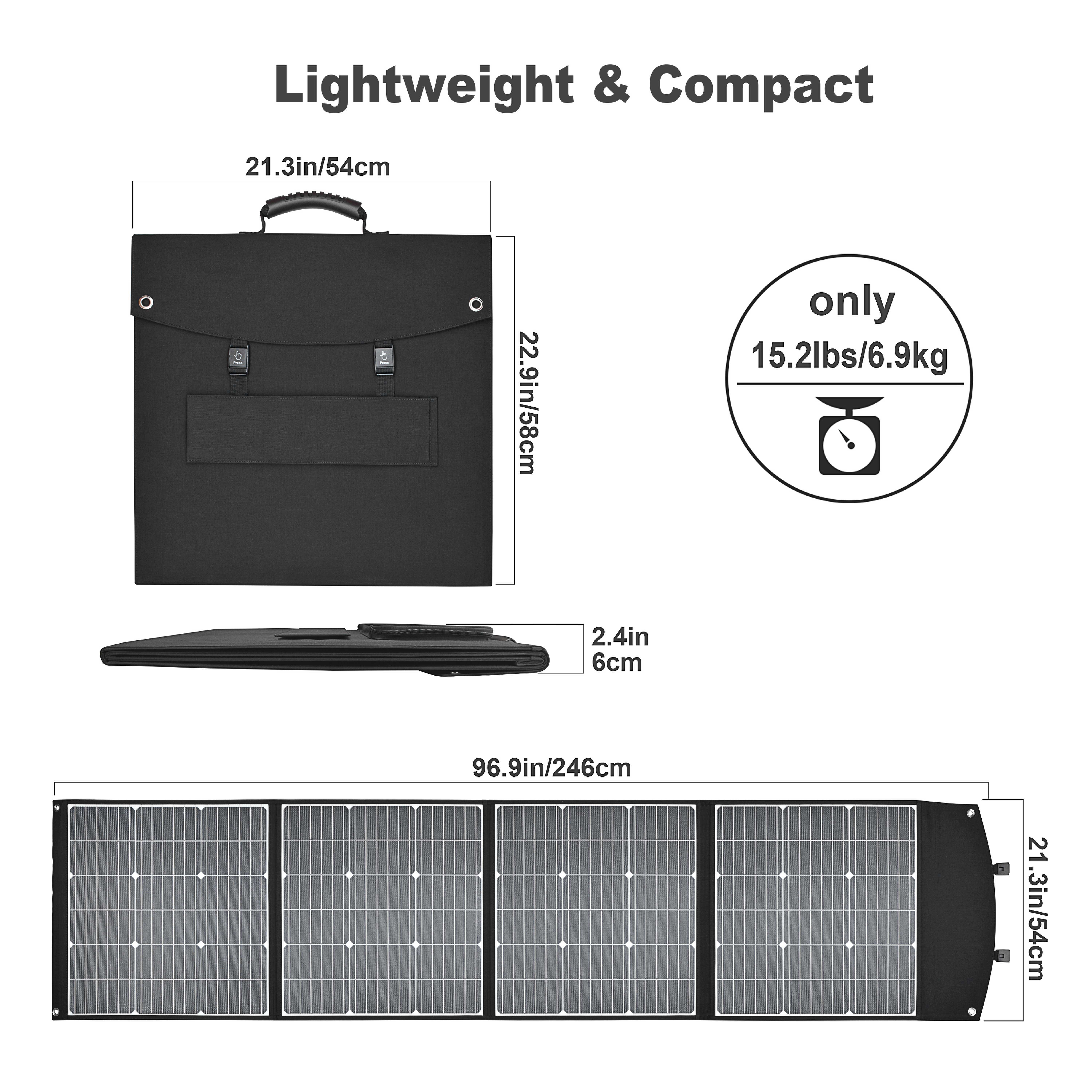 Portable Sollar Paneles Solares Half Cell Pv 200 Watts Price Mono Energy Paneles Solares Folding Solar Panel