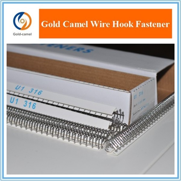 300mm SS316 Wire Hook U1Belt Fastener for Connecting Rubber Conveyor Belt