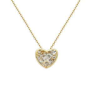 Dancing Diamond Necklace Lighter Version Cheap Price Fancy Visual Effect 18K Real Gold Diamond Heart Necklace