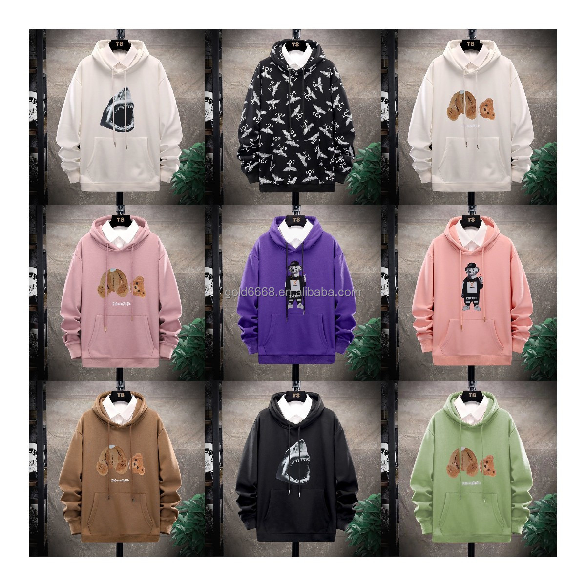 Men's Pocket Hoodies Factory Stock Men's Sweatshirt 3D Bubble Print Hoodies Men's Winter Clothes