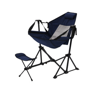 Garden portable outdoor camping swing shairs folding beach swing chair with footrest