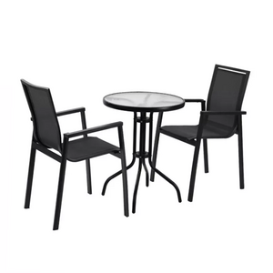 wholesale outdoor Modern matel round table folding chair garden patio bistro balcony Furniture Set